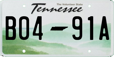 TN license plate B0491A