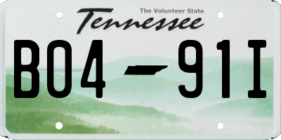TN license plate B0491I