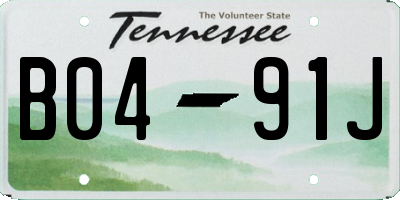 TN license plate B0491J
