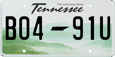 TN license plate B0491U
