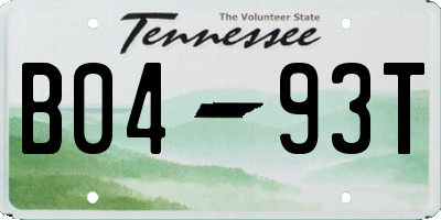 TN license plate B0493T