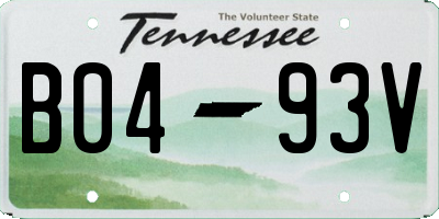 TN license plate B0493V