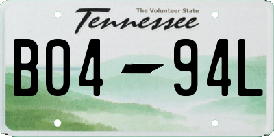 TN license plate B0494L