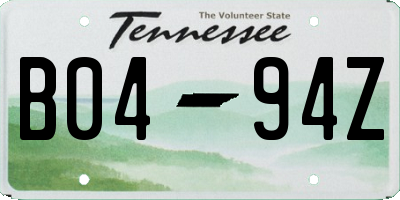 TN license plate B0494Z