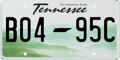TN license plate B0495C