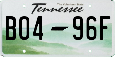 TN license plate B0496F