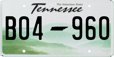 TN license plate B0496O