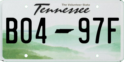 TN license plate B0497F