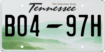 TN license plate B0497H