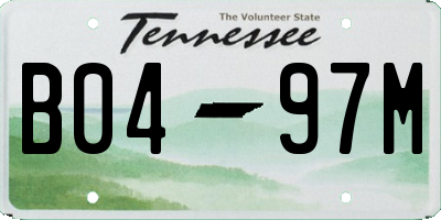TN license plate B0497M