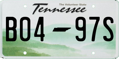 TN license plate B0497S