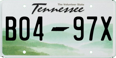 TN license plate B0497X