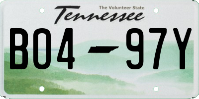 TN license plate B0497Y
