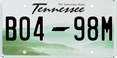 TN license plate B0498M