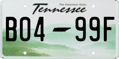TN license plate B0499F