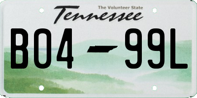 TN license plate B0499L