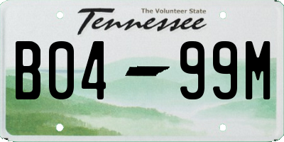 TN license plate B0499M