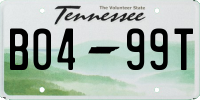 TN license plate B0499T