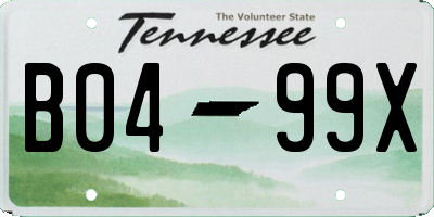 TN license plate B0499X