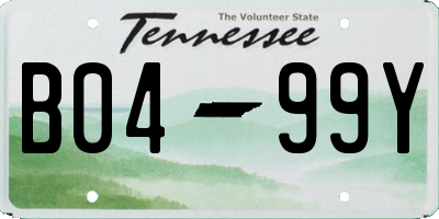 TN license plate B0499Y