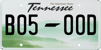 TN license plate B0500D