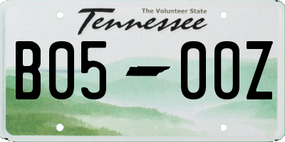 TN license plate B0500Z