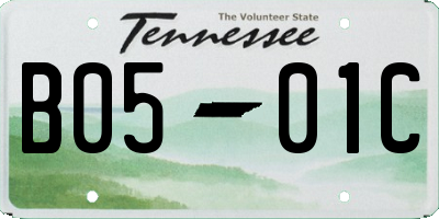 TN license plate B0501C
