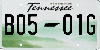 TN license plate B0501G