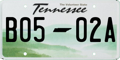TN license plate B0502A