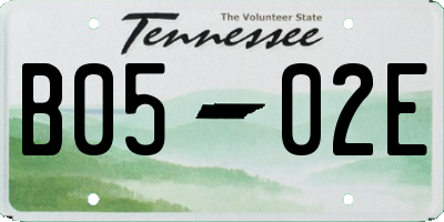 TN license plate B0502E