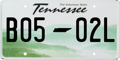 TN license plate B0502L