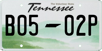 TN license plate B0502P