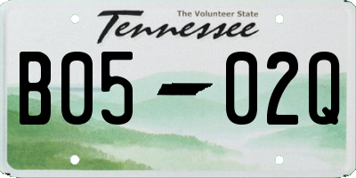 TN license plate B0502Q