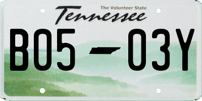 TN license plate B0503Y
