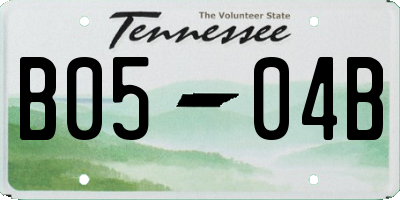 TN license plate B0504B