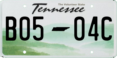 TN license plate B0504C