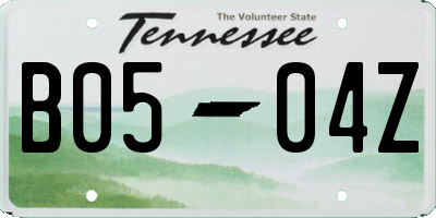 TN license plate B0504Z