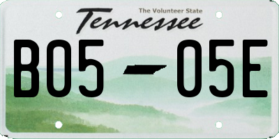 TN license plate B0505E