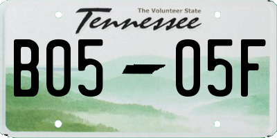 TN license plate B0505F