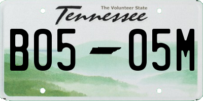 TN license plate B0505M