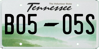 TN license plate B0505S