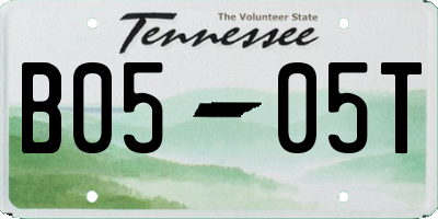 TN license plate B0505T