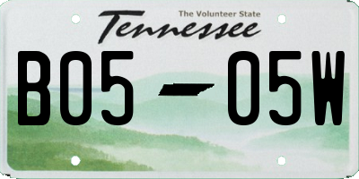 TN license plate B0505W