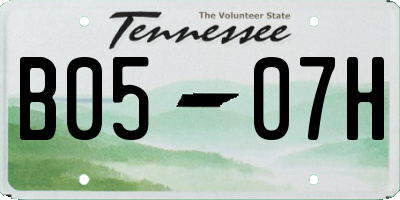 TN license plate B0507H