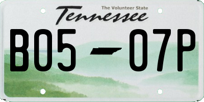TN license plate B0507P
