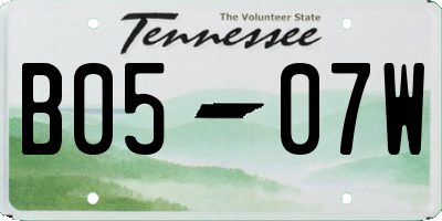 TN license plate B0507W