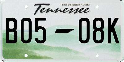 TN license plate B0508K