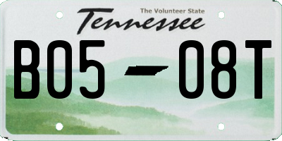 TN license plate B0508T