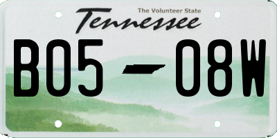 TN license plate B0508W