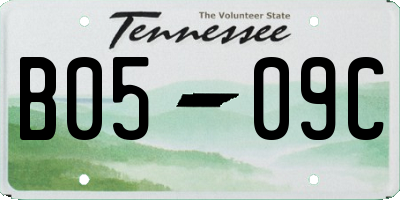 TN license plate B0509C